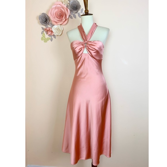 New! JONATHAN SIMKHAI Satin Halter Slip Dress - Picture 5 of 14